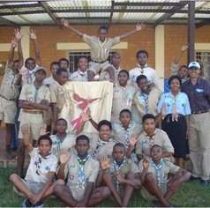 Scout troop in Madagascar invoved in the Akoay Dore program.